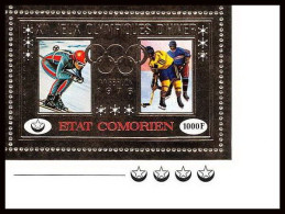 85718b N°273 A Hockey Innsbruck 1976 Jeux Olympiques Olympic Games Comores Etat Comorien OR Gold Stamps ** MNH  - Komoren (1975-...)