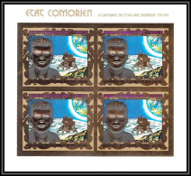 85713 N°323 B 1976 Bi-centennial USA Kennedy Espace Space Comores Etat Comorien OR Gold Non Dentelé Imperf ** MNH Bloc 4 - Comoros