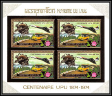 85709 N°412 B Concorde Voiture Cars UPU Laos Timbres OR Gold Stamps BLOC 4 ** MNH Non Dentelé Imperf - Laos