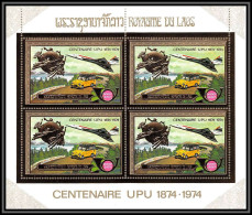 85708 N°412 Concorde Voiture Cars UPU Laos Timbres OR Gold Stamps BLOC 4 ** MNH - Concorde