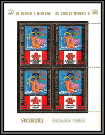 85703 Mi N° 418 A MONTREAL 76 Jeux Olympiques Olympic Games 1976 Khmère Cambodge Cambodia** MNH OR Gold Stamp Bloc 4 - Cambodge