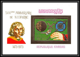 85702 Mi N° 50 B Copernicus Copernic Skylab Espace Space Khmère Cambodge Cambodia** MNH OR Gold Stamp Non Dentelé Imperf - Asia