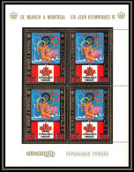 85703 Mi N° 418 A MONTREAL 76 Jeux Olympiques Olympic Games 1976 Khmère Cambodge Cambodia** MNH OR Gold Stamp Bloc 4 - Ete 1976: Montréal