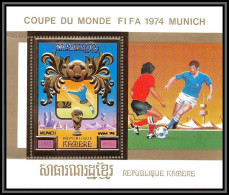 85671 Mi Bloc BF N°104 A Munich 74 1974 Football Soccer Khmère Cambodia Cambodge ** MNH OR Gold  - Kambodscha