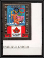85665b Mi N° 418 B Montreal 1976 Jeux Olympiques Olympic Games 1976 Khmère Cambodia ** MNH OR Gold Non Dentelés Imperf - Ete 1976: Montréal