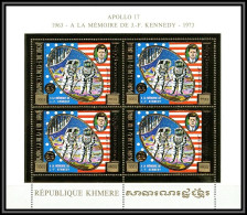 85660 Mi N° 387 A KENNEDY Espace (space) 1974 Apollo 11 Khmère Cambodia Cambodge ** MNH OR Gold Cote 480 Euros - Cambodia