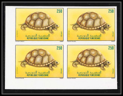 85476 N°1131 Bloc 4 Tortue Turtle Tunisie Tunisia Non Dentelé ** MNH (Imperforate)  - Schildkröten