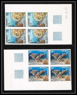 85467 Poste Aérienne Pa N°121 / 122 Coraux Corals Miami 77 Polynesie Polynesia Bloc 4 Coin Daté Non Dentelé ** MNH (Impe - Meereswelt