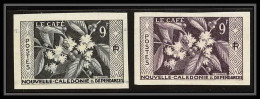 85463 N°286 Café 2 Couleurs Coffee Nouvelle Calédonie Essai Color Proof Non Dentelé Imperf ** MNH  - Non Dentelés, épreuves & Variétés