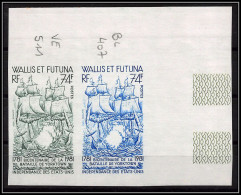 85437 N°278 Paire Bateau Ship Yorktown Independance Usa Wallis Et Futuna Essai Color Proof Non Dentelé Imperf ** - Us Independence