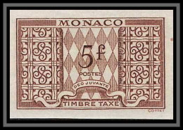 85305/ Monaco Taxe N°36 5f Marron ND Non Dentelé Imperf ** Mnh  - Taxe