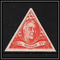 85293/ Monaco PA Poste Aerienne N°21 Franklin Delano Roosevelt ND Non Dentelé Imperf ** Mnh  - Poste Aérienne