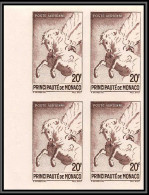 85284a/ Monaco PA Poste Aerienne N°5 Pegase Pegasus Mythologie Mythology Horse Non Dentelé ** MNH Imperf Bloc 4 - Posta Aerea