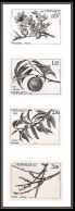 85271 Preo Preobliteres N°74/77 Saisons Fleurs (plants - Flowers) Monaco Epreuve Photo Maquette Proof Noir Black  - Voorafgestempeld