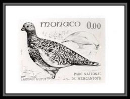 85278 N°1320 Lagopus Mutus Lagopède Oiseaux (birds) Monaco Epreuve Photo Maquette Proof Noir Black  - Neufs