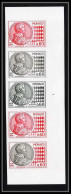 85246 N°980 Bande 5 Art Numismatique Honoré 2 Monaco Essai Color Proof Non Dentelé Imperf ** MNH Coins Pièce - Nuovi