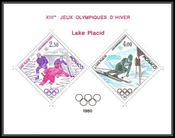 85260 Bloc Special BF N°12 Lake Placid 1980 Cote 385 Jeux Olympiques (olympic Games) Monaco Non Dentelé ** MNH Imperf - Hiver 1980: Lake Placid