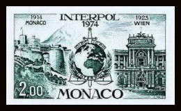 85254 N°966 Interpol Police Wien Vienne Monaco Essai Color Proof Non Dentelé Imperf ** MNH  - Unused Stamps