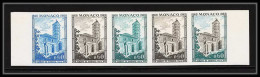 85251 N°747 Bande 5 Abbaye De Subiaco Italie Italia Monaco Essai Color Proof Non Dentelé Imperf ** MNH  - Neufs