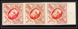 85218 N°445 Bande 3 Roosevelt Monaco Essai Color Proof Non Dentelé Imperf ** MNH  - Unused Stamps