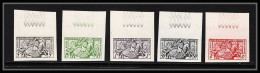 85207 N°371/375 Sceau Du Prince Monaco Non Dentelé ** MNH (Imperforate)  - Unused Stamps