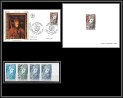 85044 N°284 Charlemagne Lot Essais Non Dentelé Imperf Proof + Epreuve De Luxe Fdc ** MNH Andorre Andorra  - Unused Stamps