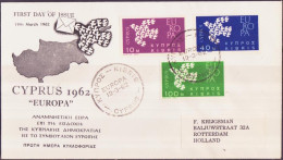 Chypre - Cyprus - Zypern FDC2 1961 Y&T N°189 à 191- Michel N°197 à 199 - EUROPA - Lettres & Documents