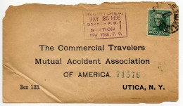 United States 1898 Registered Cover; New York. NY To Utica, New York; 10c. Daniel Webster - Briefe U. Dokumente