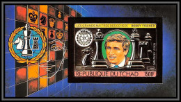 85916/ N°141 B Echecs Chess Bobby Fischer Rotary 1982 Tchad OR Gold Stamps ** MNH Non Dentelé Imperf - Chad (1960-...)