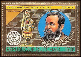 85917b/ N°142 A Echecs Chess Wilhelm Steinitz Rotary 1982 Tchad OR Gold Stamps ** MNH - Schaken
