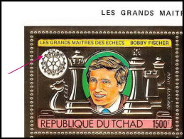 85908b/ N°1029 Aa Echecs Chess Bobby Fischer Rotary 1982 Tchad OR Gold Stamps ** MNH Overprint - Schaken