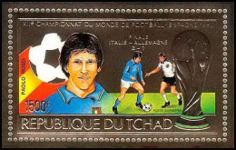 85900b/ N°133 A PAOLO ROSSI Espana 1982 Football Soccer Coupe Monde Tchad OR Gold Stamps ** MNH - Chad (1960-...)