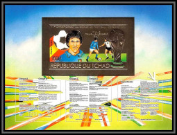 85901/ N°133 B PAOLO ROSSI Espana 1982 Football Soccer Coupe Monde Tchad OR Gold ** MNH Non Dentelé Imperf - 1982 – Spain