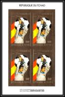 85899/ N°942 B DINO ZOFF Espana 1982 Football Soccer Coupe Monde Tchad OR Gold ** MNH Bloc 4 Non Dentelé Imperf - Tchad (1960-...)