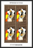 85898a/ N°942 A DINO ZOFF Espana 1982 Football Soccer Coupe Monde Tchad OR Gold Stamps ** MNH Bloc 4 - Tsjaad (1960-...)