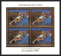 85895/ N°924 A Los Angeles 1984 Jeux Olympiques Olympic Games Tchad OR Gold ** MNH Bloc 4 - Tsjaad (1960-...)