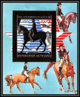 85891/ N°186 B HORSE Los Angeles 1984 Jeux Olympiques Olympic Games Tchad OR Gold ** MNH Non Dentelé Imperf - Verano 1984: Los Angeles