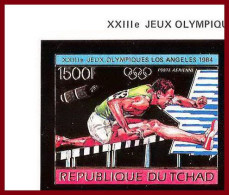 85887b/ N°999 B Los Angeles 1984 Espace Space Jeux Olympiques Olympic Games Tchad OR Gold ** MNH Imperf - Ete 1984: Los Angeles