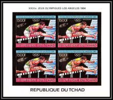 85887/ N°999 B Los Angeles 1984 Espace Space Jeux Olympiques Olympic Games Tchad OR Gold ** MNH Bloc 4 Imperf - Tchad (1960-...)