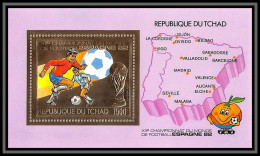 85870/ N°87 A Football Soccer Coupe Monde ESPANA 1982 Tchad OR Gold Stamps ** MNH - Tchad (1960-...)