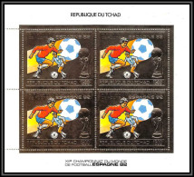85868/ N°897 A Football Soccer Coupe Monde ESPANA 1982 Tchad OR Gold Stamps ** MNH BLOC 4 - Chad (1960-...)