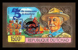 85866b/ N°195 Ba Baden POWELL Scouts JAMBOREE 1983 Overprint Tchad OR Gold Stamps ** Mnh Non Dentelé Imperf - Neufs