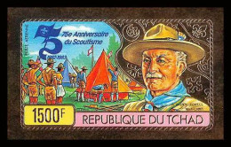 85865b/ N°106 B Baden POWELL Scouts JAMBOREE 1982 Tchad OR Gold Stamps ** MNH Non Dentelé Imperf - Neufs