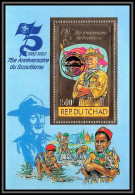 85861/ N°194 Aa Baden POWELL Scouts JAMBOREE 1983 Overprint Tchad OR Gold Stamps ** Mnh Surcharge Noire - Tchad (1960-...)