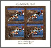 85896/ N°924 B Los Angeles 1984 Jeux Olympiques Olympic Games Tchad OR Gold ** MNH Bloc 4 Non Dentelé Imperf - Sommer 1984: Los Angeles