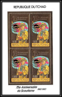 85858/ N°1020 Aa Baden POWELL Scouts JAMBOREE 1983 Overprint Tchad OR Gold Stamps ** MNH Bloc 4 - Ongebruikt