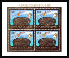 85855/ N°1113 A Halley's Comet Comète Espace (space) Guinée Guinea OR Gold Stamps ** MNH Bloc 4 - Africa