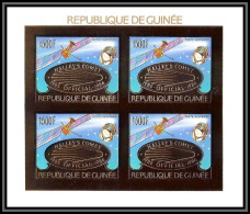 85856/ N°1113 B Halley's Comet Comète Espace (space) Guinée Guinea OR Gold Stamps ** MNH Bloc 4 Non Dentelé Imperf - Afrique