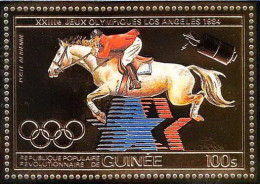 85849b/ N°59 A Jumping LOS ANGELES 1984 Jeux Olympiques Olympic Games Guinée Guinea OR Gold Stamps ** MNH Cheval Horse - Summer 1984: Los Angeles