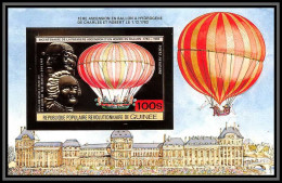 85845/ N°67 B Ballon Frères Robert Baloon 1983 Guinée Guinea OR Gold ** MNH Non Dentelé Imperf Espace (space) - Fesselballons